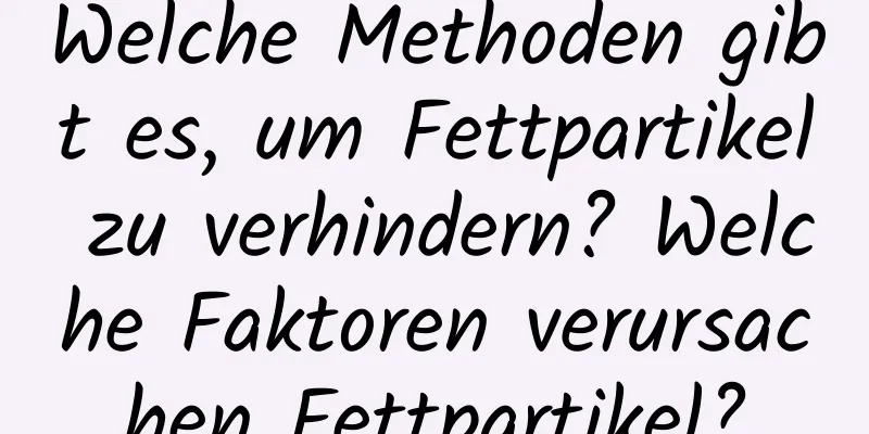 Welche Methoden gibt es, um Fettpartikel zu verhindern? Welche Faktoren verursachen Fettpartikel?