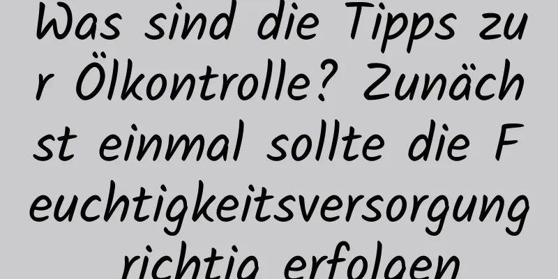 Was sind die Tipps zur Ölkontrolle? Zunächst einmal sollte die Feuchtigkeitsversorgung richtig erfolgen