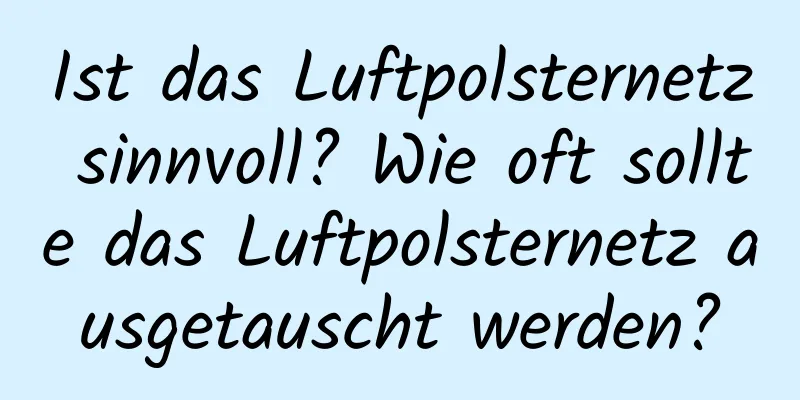 Ist das Luftpolsternetz sinnvoll? Wie oft sollte das Luftpolsternetz ausgetauscht werden?
