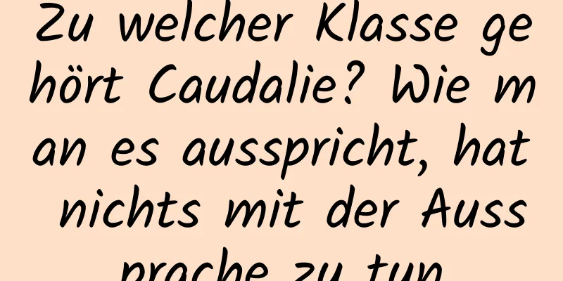 Zu welcher Klasse gehört Caudalie? Wie man es ausspricht, hat nichts mit der Aussprache zu tun