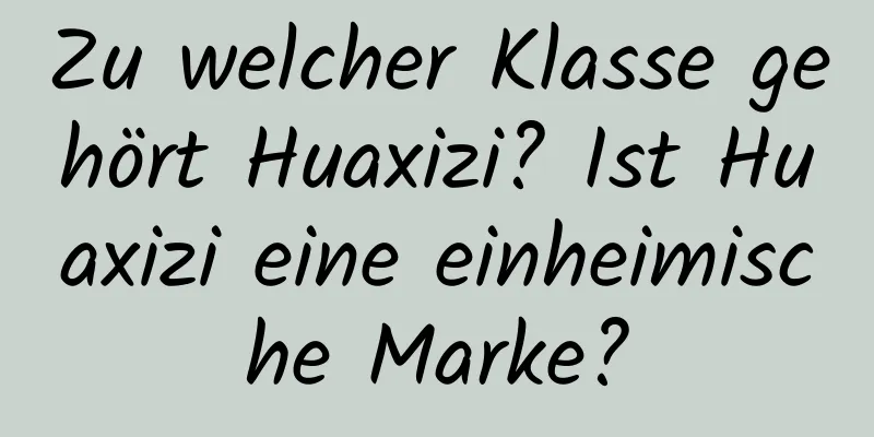 Zu welcher Klasse gehört Huaxizi? Ist Huaxizi eine einheimische Marke?