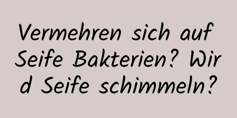 Vermehren sich auf Seife Bakterien? Wird Seife schimmeln?