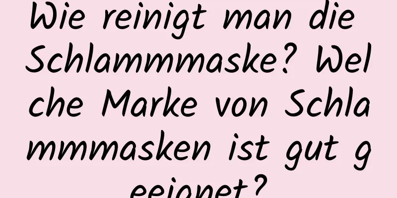 Wie reinigt man die Schlammmaske? Welche Marke von Schlammmasken ist gut geeignet?