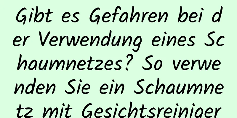 Gibt es Gefahren bei der Verwendung eines Schaumnetzes? So verwenden Sie ein Schaumnetz mit Gesichtsreiniger
