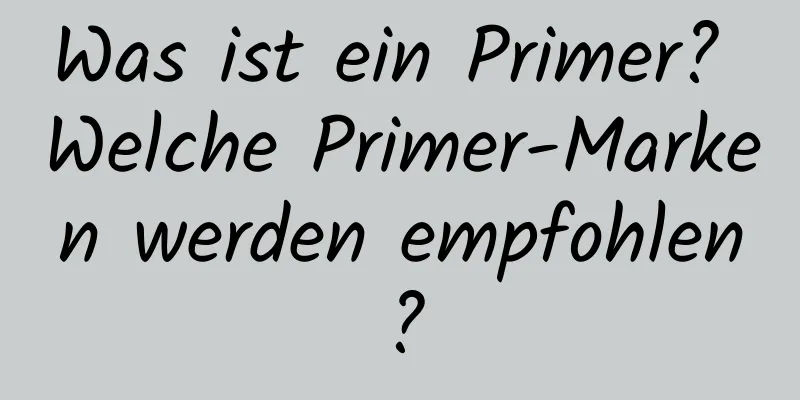 Was ist ein Primer? Welche Primer-Marken werden empfohlen?