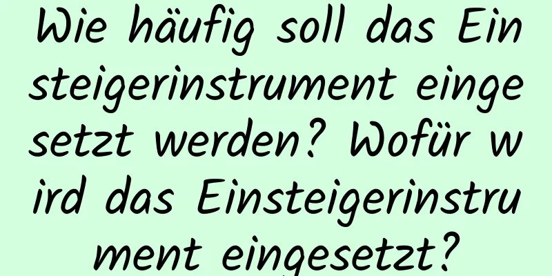 Wie häufig soll das Einsteigerinstrument eingesetzt werden? Wofür wird das Einsteigerinstrument eingesetzt?
