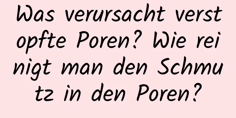 Was verursacht verstopfte Poren? Wie reinigt man den Schmutz in den Poren?