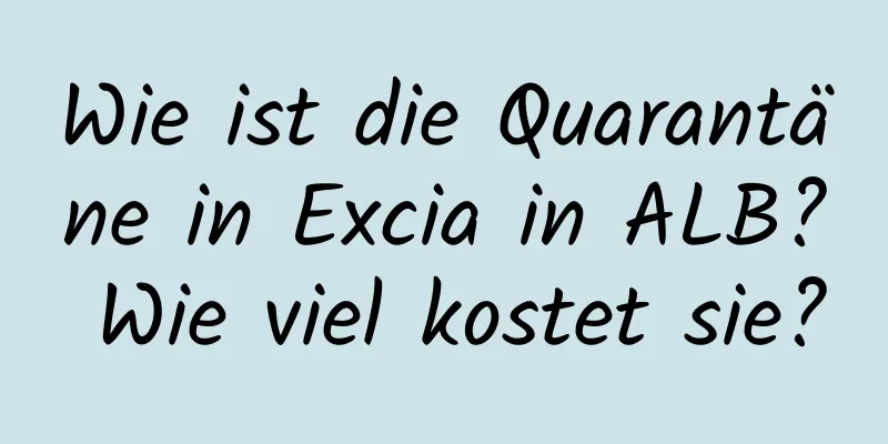 Wie ist die Quarantäne in Excia in ALB? Wie viel kostet sie?