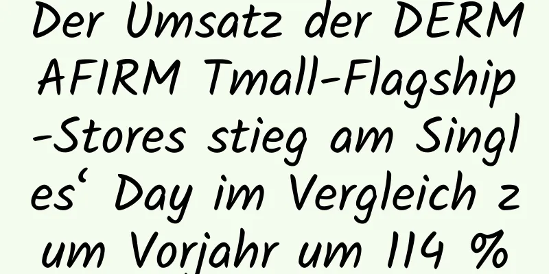 Der Umsatz der DERMAFIRM Tmall-Flagship-Stores stieg am Singles‘ Day im Vergleich zum Vorjahr um 114 %