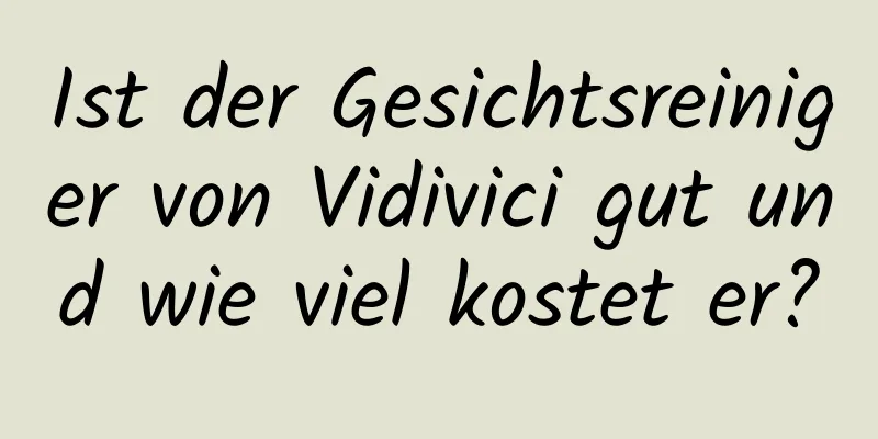 Ist der Gesichtsreiniger von Vidivici gut und wie viel kostet er?