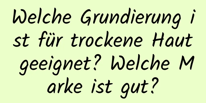 Welche Grundierung ist für trockene Haut geeignet? Welche Marke ist gut?