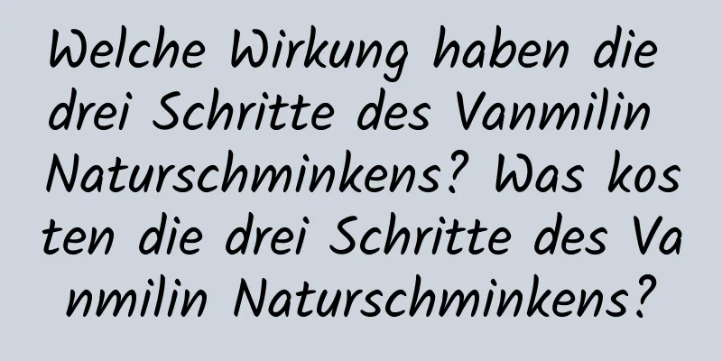Welche Wirkung haben die drei Schritte des Vanmilin Naturschminkens? Was kosten die drei Schritte des Vanmilin Naturschminkens?