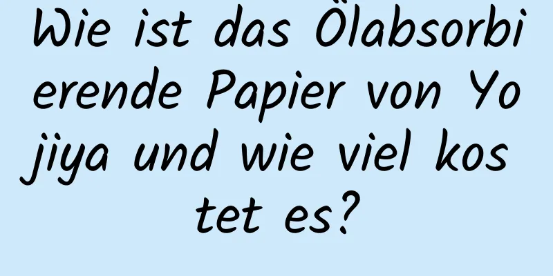 Wie ist das Ölabsorbierende Papier von Yojiya und wie viel kostet es?