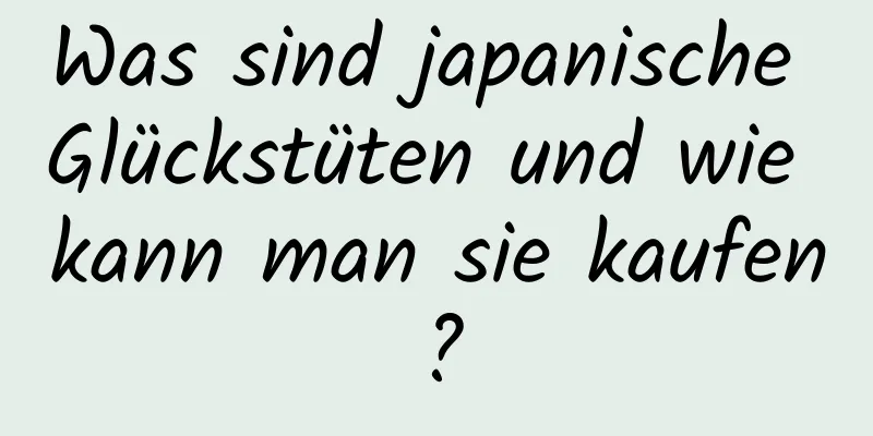Was sind japanische Glückstüten und wie kann man sie kaufen?