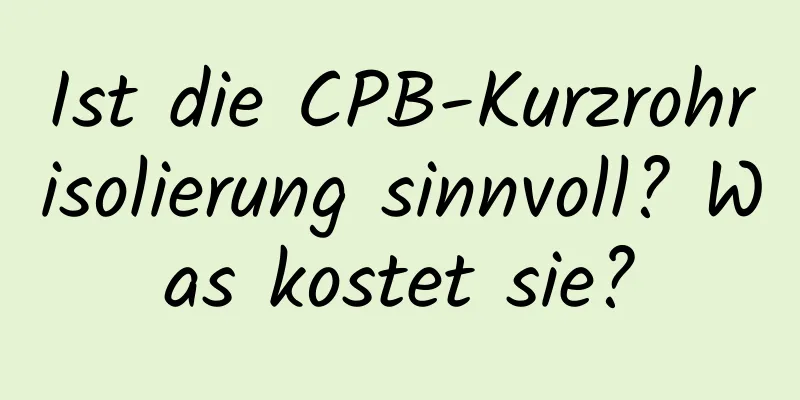 Ist die CPB-Kurzrohrisolierung sinnvoll? Was kostet sie?