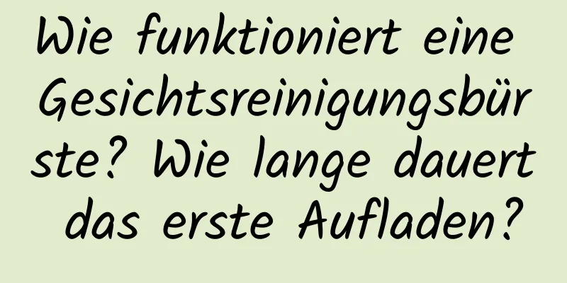 Wie funktioniert eine Gesichtsreinigungsbürste? Wie lange dauert das erste Aufladen?