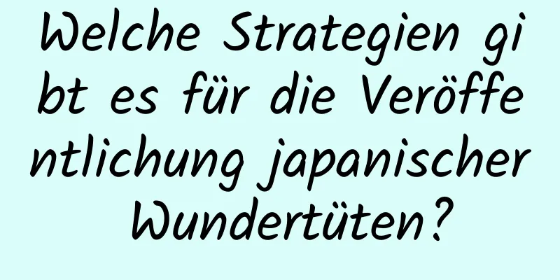 Welche Strategien gibt es für die Veröffentlichung japanischer Wundertüten?
