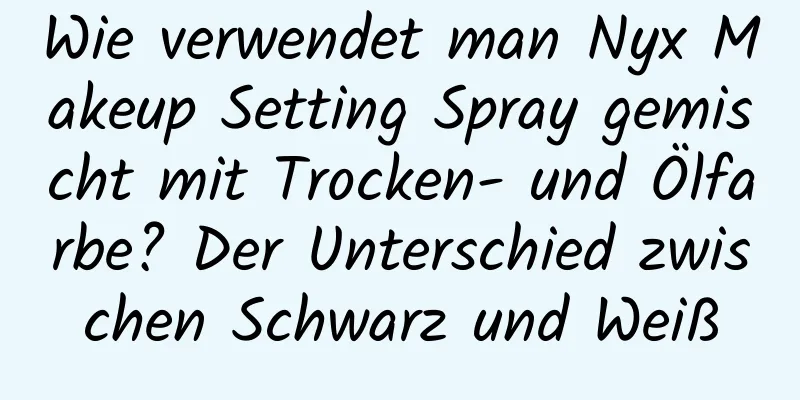 Wie verwendet man Nyx Makeup Setting Spray gemischt mit Trocken- und Ölfarbe? Der Unterschied zwischen Schwarz und Weiß