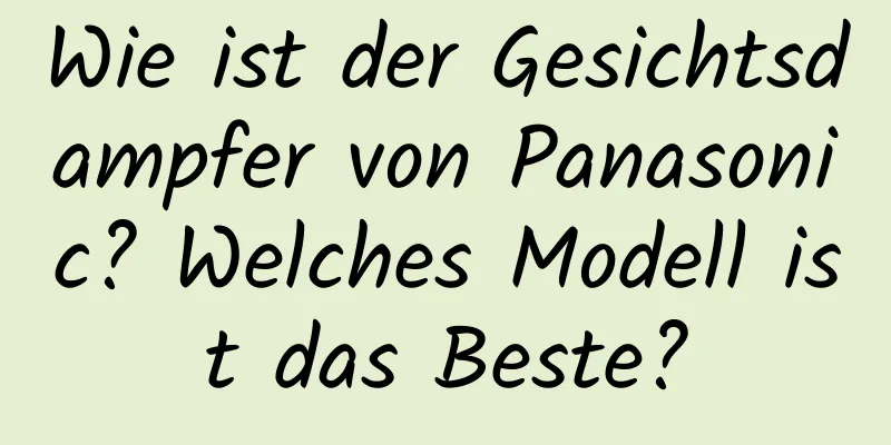 Wie ist der Gesichtsdampfer von Panasonic? Welches Modell ist das Beste?