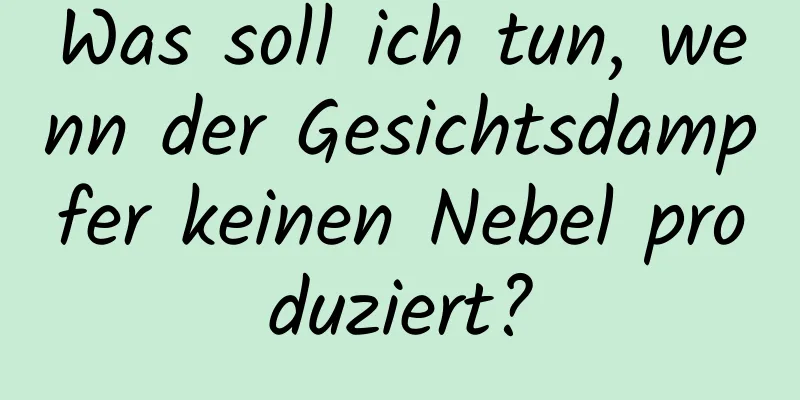 Was soll ich tun, wenn der Gesichtsdampfer keinen Nebel produziert?