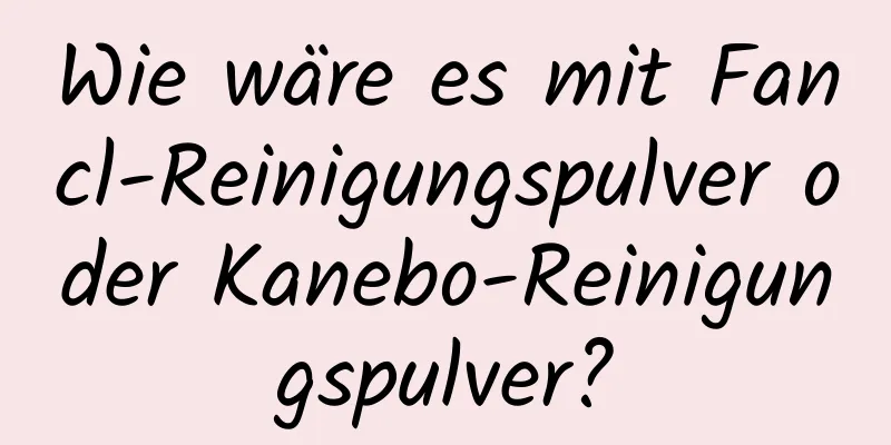 Wie wäre es mit Fancl-Reinigungspulver oder Kanebo-Reinigungspulver?