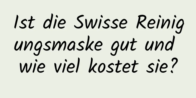 Ist die Swisse Reinigungsmaske gut und wie viel kostet sie?
