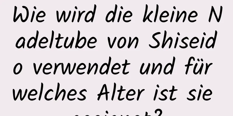 Wie wird die kleine Nadeltube von Shiseido verwendet und für welches Alter ist sie geeignet?