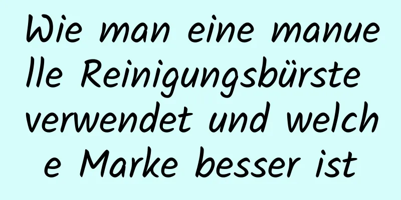 Wie man eine manuelle Reinigungsbürste verwendet und welche Marke besser ist
