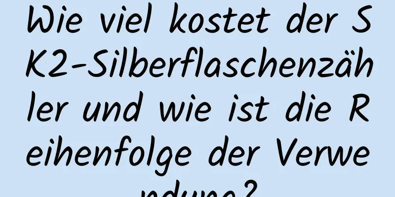 Wie viel kostet der SK2-Silberflaschenzähler und wie ist die Reihenfolge der Verwendung?