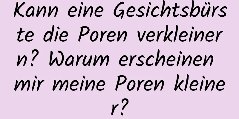 Kann eine Gesichtsbürste die Poren verkleinern? Warum erscheinen mir meine Poren kleiner?