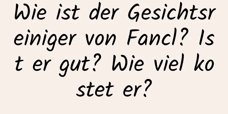 Wie ist der Gesichtsreiniger von Fancl? Ist er gut? Wie viel kostet er?