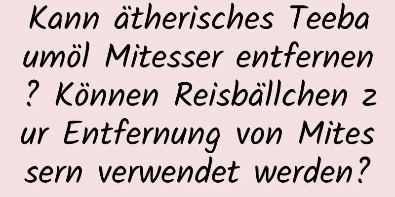 Kann ätherisches Teebaumöl Mitesser entfernen? Können Reisbällchen zur Entfernung von Mitessern verwendet werden?