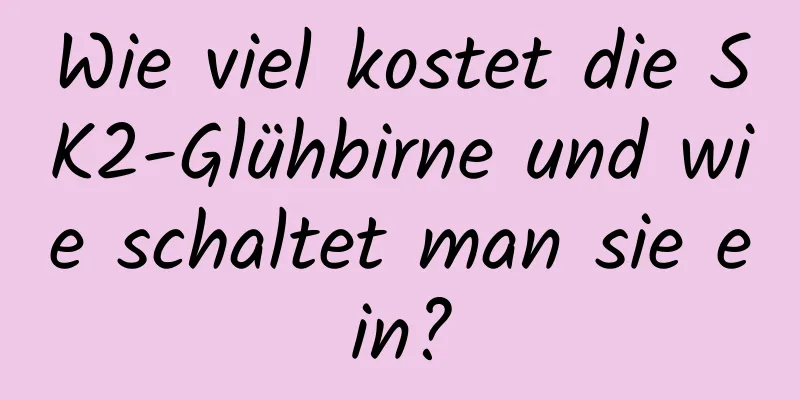 Wie viel kostet die SK2-Glühbirne und wie schaltet man sie ein?
