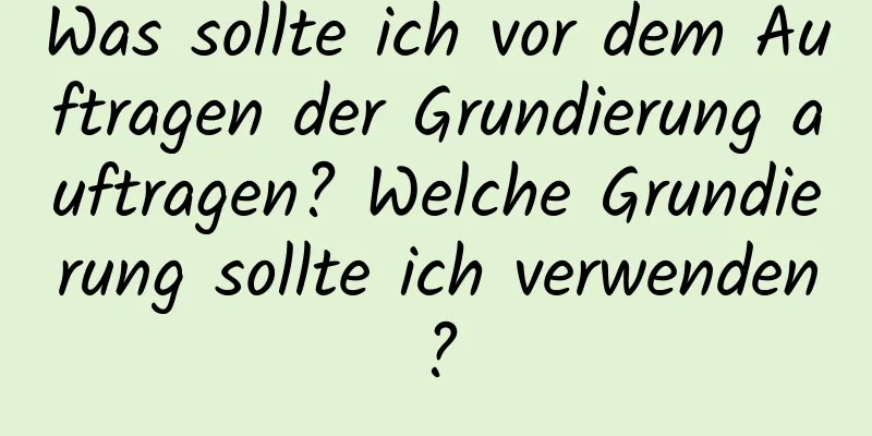 Was sollte ich vor dem Auftragen der Grundierung auftragen? Welche Grundierung sollte ich verwenden?