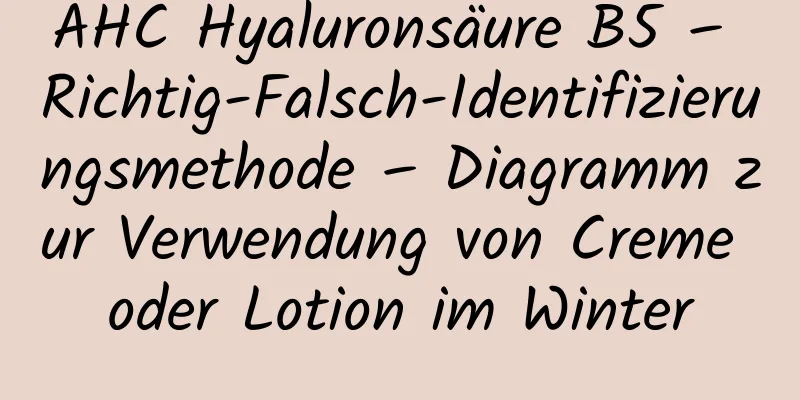 AHC Hyaluronsäure B5 – Richtig-Falsch-Identifizierungsmethode – Diagramm zur Verwendung von Creme oder Lotion im Winter