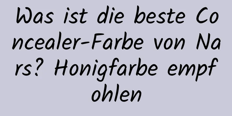Was ist die beste Concealer-Farbe von Nars? Honigfarbe empfohlen