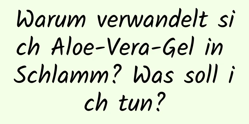 Warum verwandelt sich Aloe-Vera-Gel in Schlamm? Was soll ich tun?