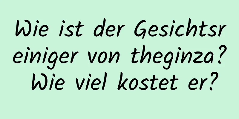 Wie ist der Gesichtsreiniger von theginza? Wie viel kostet er?