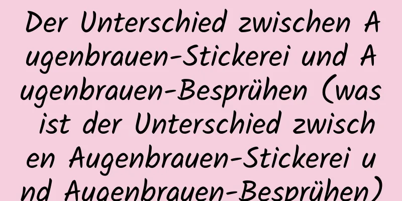 Der Unterschied zwischen Augenbrauen-Stickerei und Augenbrauen-Besprühen (was ist der Unterschied zwischen Augenbrauen-Stickerei und Augenbrauen-Besprühen)
