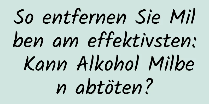 So entfernen Sie Milben am effektivsten: Kann Alkohol Milben abtöten?