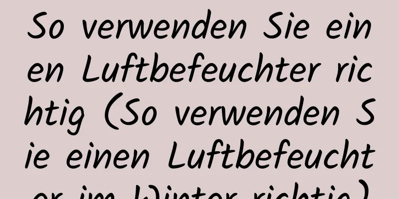 So verwenden Sie einen Luftbefeuchter richtig (So verwenden Sie einen Luftbefeuchter im Winter richtig)