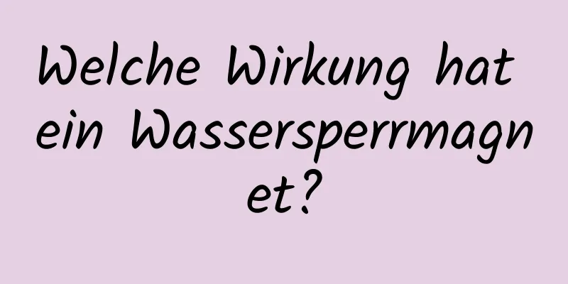 Welche Wirkung hat ein Wassersperrmagnet?