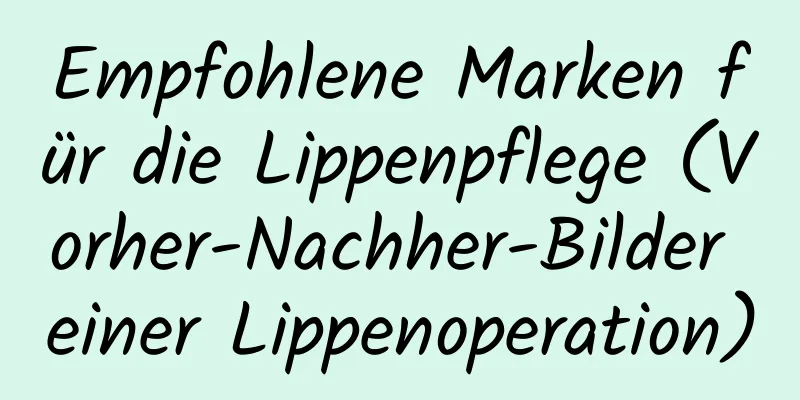 Empfohlene Marken für die Lippenpflege (Vorher-Nachher-Bilder einer Lippenoperation)