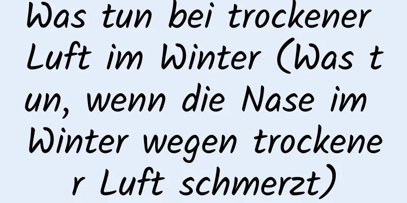 Was tun bei trockener Luft im Winter (Was tun, wenn die Nase im Winter wegen trockener Luft schmerzt)
