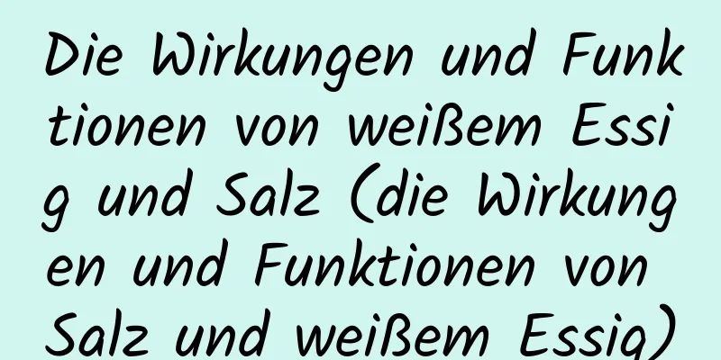 Die Wirkungen und Funktionen von weißem Essig und Salz (die Wirkungen und Funktionen von Salz und weißem Essig)