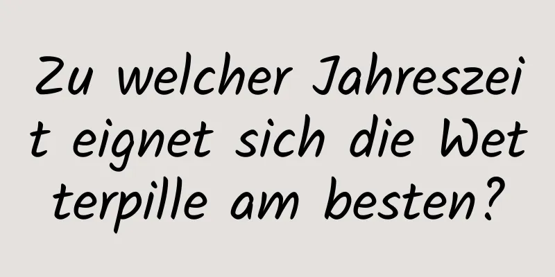 Zu welcher Jahreszeit eignet sich die Wetterpille am besten?