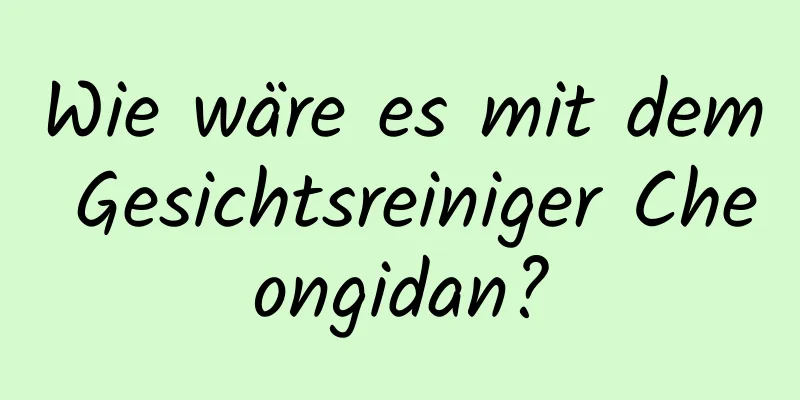Wie wäre es mit dem Gesichtsreiniger Cheongidan?