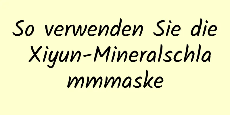 So verwenden Sie die Xiyun-Mineralschlammmaske