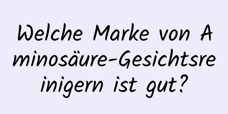 Welche Marke von Aminosäure-Gesichtsreinigern ist gut?
