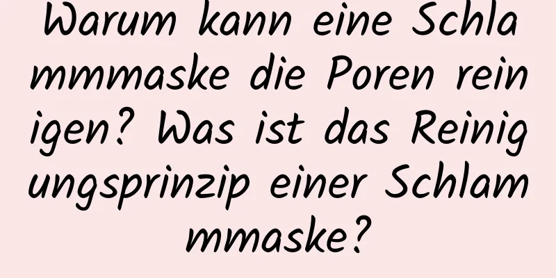 Warum kann eine Schlammmaske die Poren reinigen? Was ist das Reinigungsprinzip einer Schlammmaske?